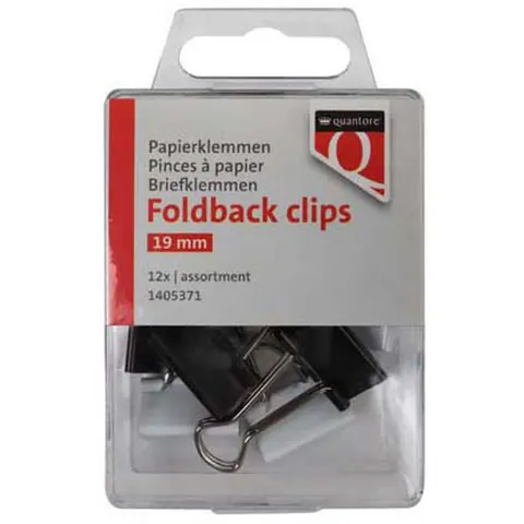Foldback clips Quantore 19 mm assorti 12 stuks – afbeelding 2