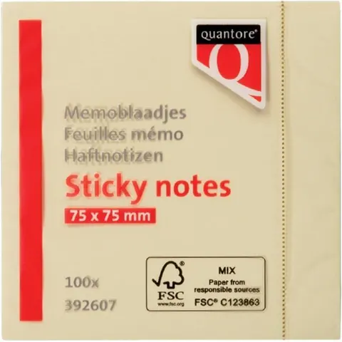 Memoblok Quantore 76x76mm geel 100 vel – afbeelding 2