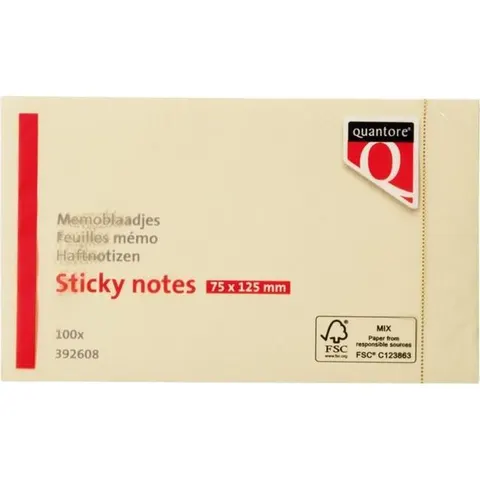 Memoblok Quantore 76x127mm geel 100 vel – afbeelding 2