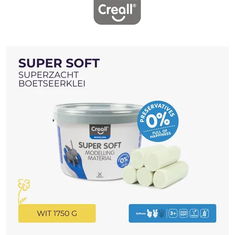 Klei Creall supersoft wit 1750gram – afbeelding 2