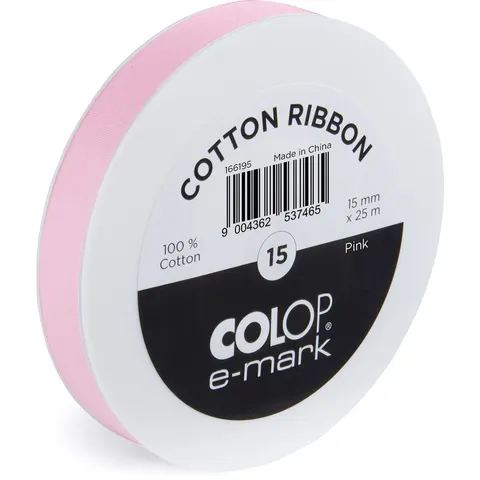 Lint Colop E-mark 15mmx25m roze – afbeelding 2