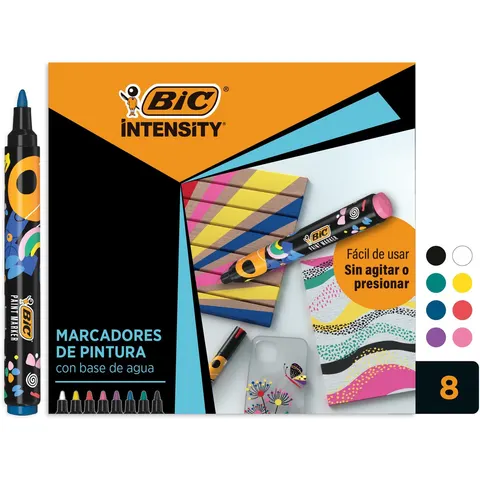 Paintmarker Bic Intensity assorti 8 stuks – afbeelding 2
