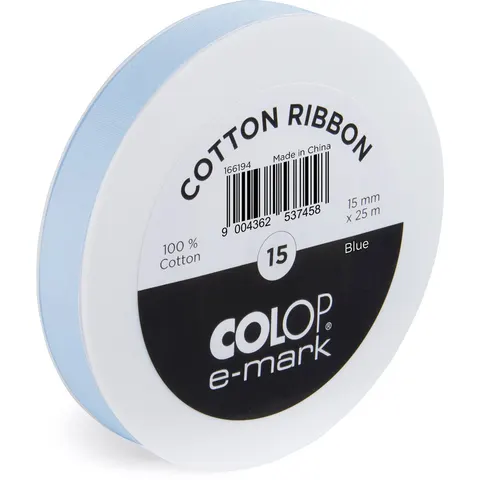 Lint Colop E-mark 15mmx25m blauw – afbeelding 2