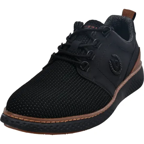 Schnürschuh BUGATTI, Herren, Gr. 41, Textil, schwarz, Lederimitat, Schuhe Schnürschuh, Freizeitschuh, Halbschuh, Schnürer mit Kontrastbesatz an der Ferse schwar – Bild 2