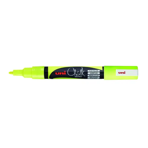 Krijtstift Uni-ball chalk rond 0.9-1.3mm fluor geel – afbeelding 3