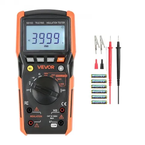 VEVOR Digitalmultimeter, 4000-Count-TRMS-Voltmeter-Ohmmeter, 1000-V-AC/DC-Spannungstester mit umschaltbarem automatischen/manuellen Bereich für Spannungs-, Wide – Bild 3