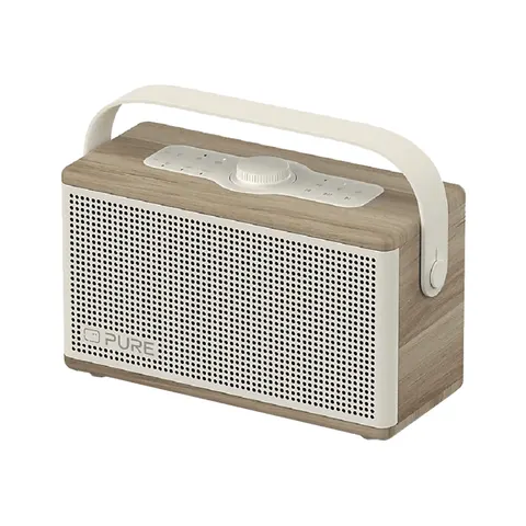PURE Classic Aura Bluetooth-Lautsprecher mit Hintergrundlicht, Baumwollweiss/Eiche – Weiss – Bild 2