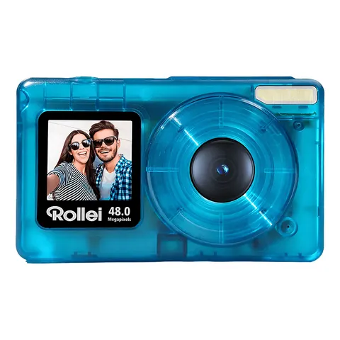 Rollei Compactline Pocket Digitalkamera, 48 MP, 4K, Blau/Transparent – Bild 2