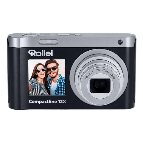 Rollei Compactline Digitalkamera mit 12x optischer-Zoom, 64 MP, 4K, Schwarz/Silber – Bild 2