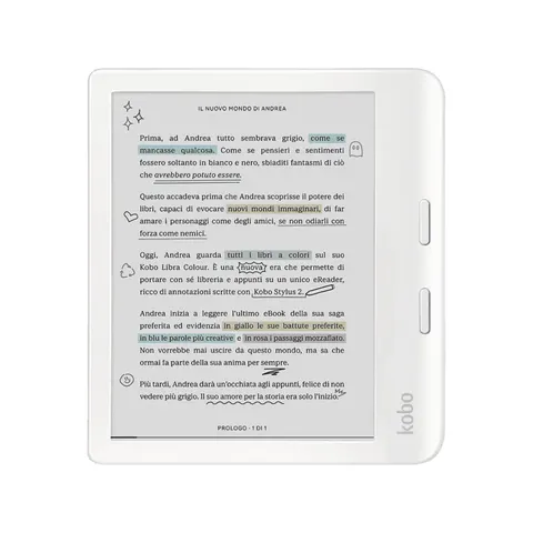 KOBO Libra Colour 32 GB WLAN, Bluetooth, USB-C eBook Reader Weiss – Bild 2