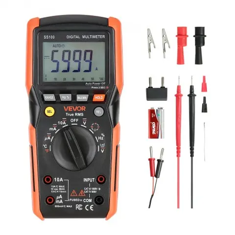 VEVOR Digitalmultimeter, 6000-Count TRMS DC/AC-Voltmeter-Stromtester, automatischer Bereichswahl für Strom, Spannung, Widerstand, Kapazität, Temperatur, Dioden – Bild 2