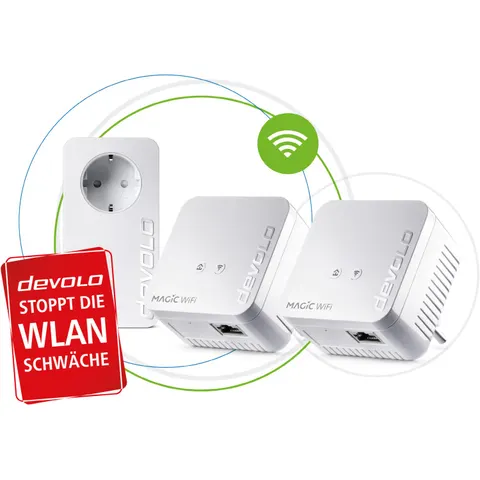 DEVOLO Magic 1 WiFi mini Multiroom Kit Powerline WLAN Network Kit 8570 Reichweitenverstärker – Bild 2