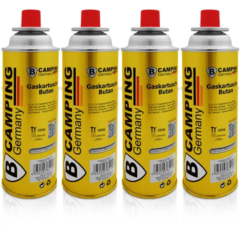 B-Camping Butangaskartuschen 4er-Set – Silber – Bild 2