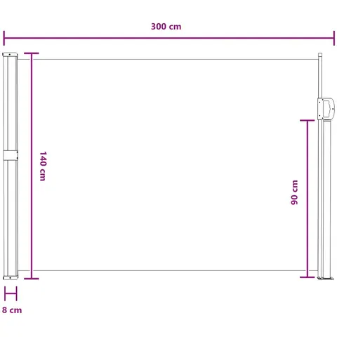 vidaXL Store latéral rétractable Rectangulaire 140 x 300 cm Polyester – 016342 – image 2