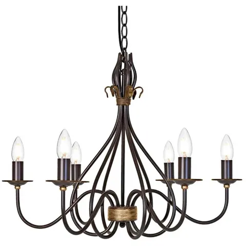 Elstead Lighting LED Kroonluchter | 6X E14 Max 60W | Dimbaar | Rust/Gold – afbeelding 2