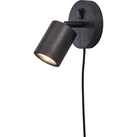 GOOD&MOJO Wandlamp Java - Bamboe Zwart - Ø12cm - Binnen Modern – afbeelding 2