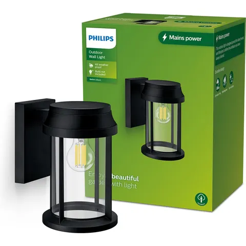 Philips Bellini wandlamp rond - zwart - E27 – afbeelding 2