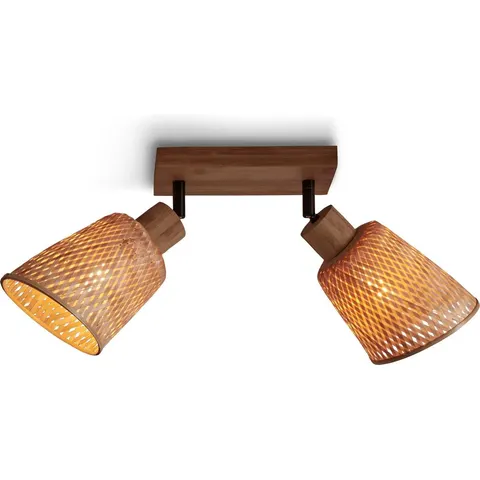 GOOD&MOJO Plafonniere Java - Bamboe - 28x15x24cm - Bohemian – afbeelding 2