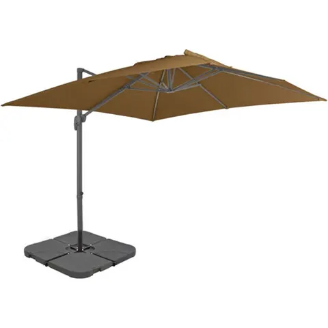vidaXL Parasol avec base portable Taupe – image 2