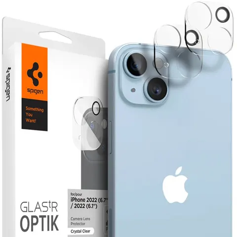 Spigen - Apple iPhone 14 / 14 Plus camera lens screenprotector - Clear - 2 pack – afbeelding 2
