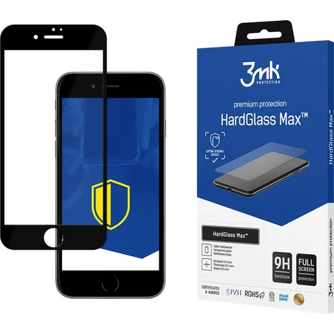 Apple iPhone 8 Black - 3mk HardGlass Max – afbeelding 2