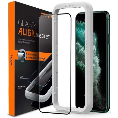 Spigen iPhone 11 Pro Max Tempered Glass Screenprotector AlignMaster – afbeelding 2