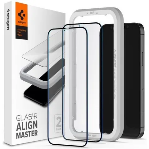Spigen iPhone 12/12 Pro Tempered Glass Screenprotector AlignMaster – afbeelding 2