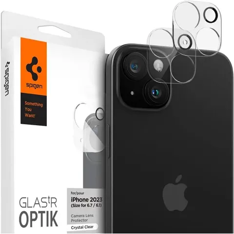 Spigen Optik iPhone 15 / 15 Plus Camera Lens Protector Clear (2-Pack) – afbeelding 2