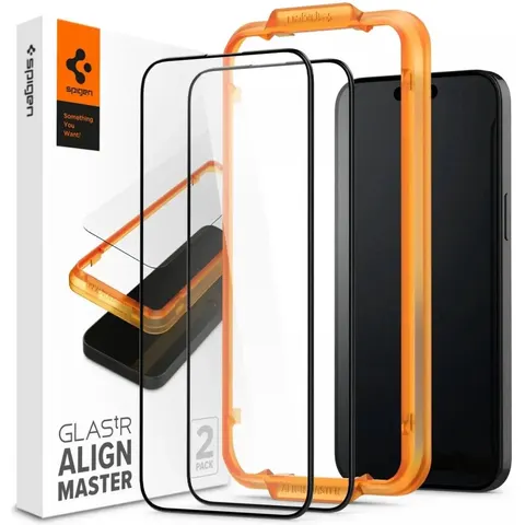 Spigen AlignMaster Apple iPhone 15 Tempered Glass (2-Pack) – afbeelding 2