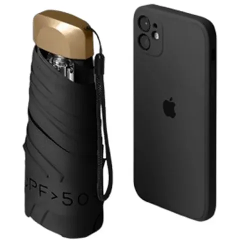 INF Parapluie compact pliable Le noir – image 2