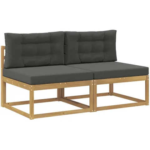vidaXL Sofa de milieu extérieur 2 pc 2 place Polyester – 517820 – image 2