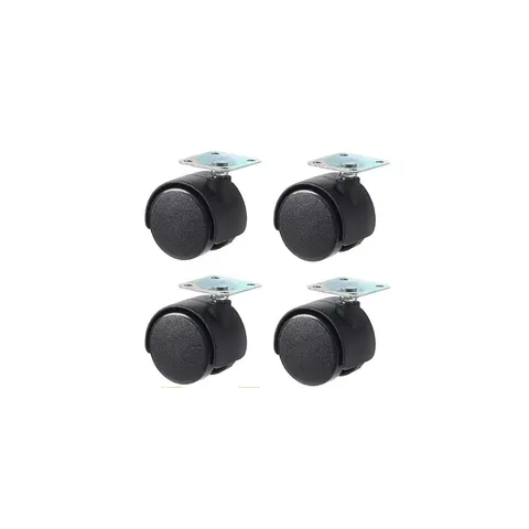 Plastic Round Wheels 1" Pack Of 4 Black – image 2