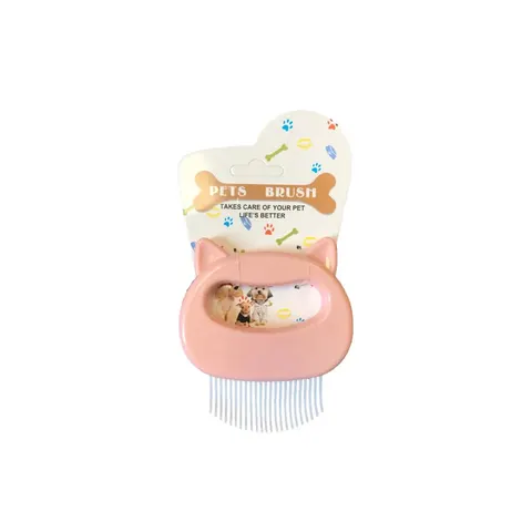 Cat Shaped Pet Grooming Brush Comb Assorted Colours – image 2