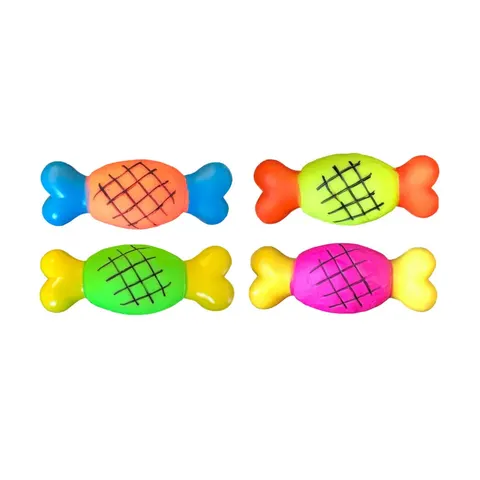 Pet Dog Toy Squeaky Cartoon Meat Bone Assorted Colours – image 2