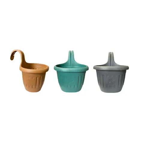 Plastic Hanging Garden Flower Pot Small Assorted Colours – image 2