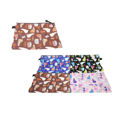 Fake Leather Pencil Case Shoe Print Assorted Colours – image 2