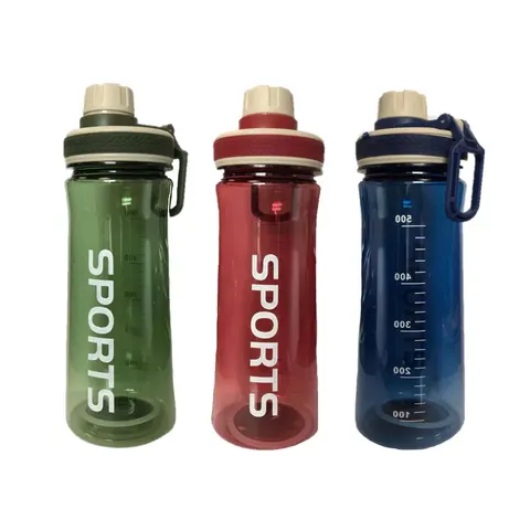 Plastic Sports Gym Drinking Bottle 600Ml Assorted Colours – image 2