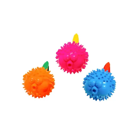 Dog Toy Ball Squeaky Puffer Fish Assorted Colours – image 2