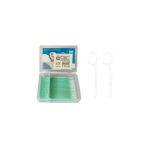 Dental Floss Toothpicks In Plastic Container Assorted Colours – image 2