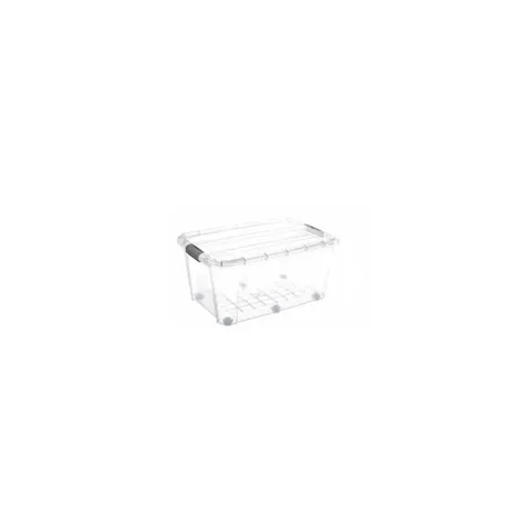 Clear Plastic Storage Bo x With 6 Wheels 75 Litre – image 2