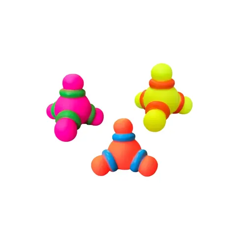 Pet Dog Toy Squeaky Atom Shaped Ball Assorted Colours – image 2