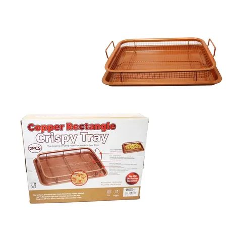 Rectangle Copper Crispy Oven Tray Set Of 2 – image 2