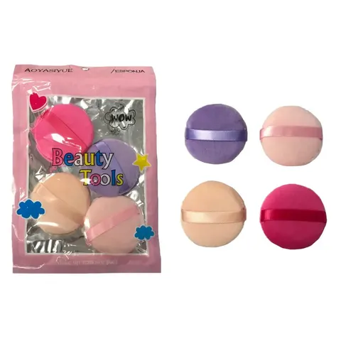 Make Up Powder Foundation Puff Pack Of 4 Assorted Colours – image 2