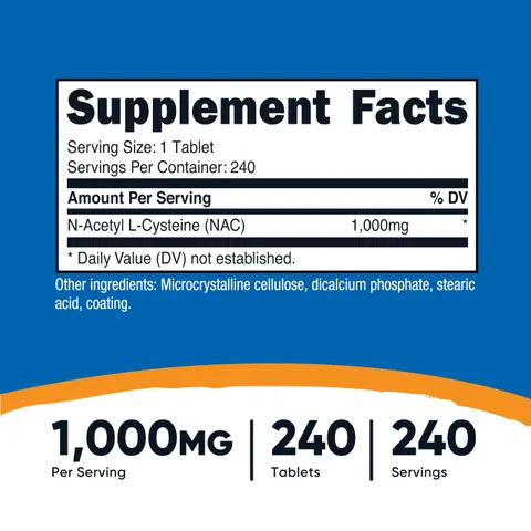 Nutricost, NAC, 1,000 mg, 240 Tablets – image 2