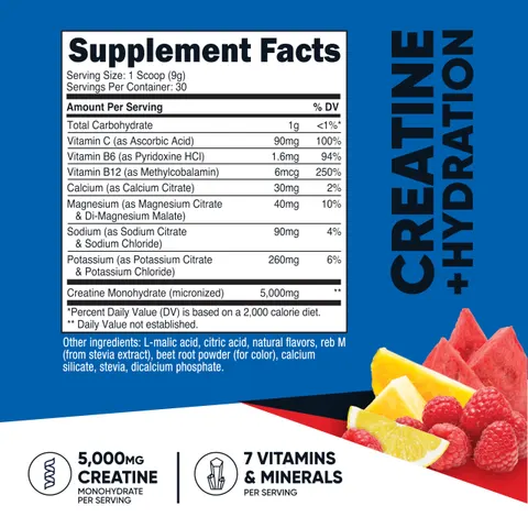 Nutricost, Performance, Creatine + Hydration, Fruit Punch, 10.1 oz (282 g) – image 2