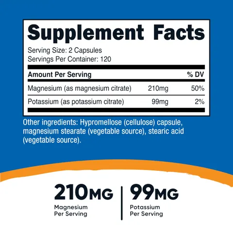 Nutricost, Potassium + Magnesium, 240 Capsules – image 2