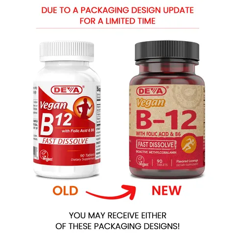 Deva, Vegan B12 with Folic Acid & B6, 90 Tablets – image 2