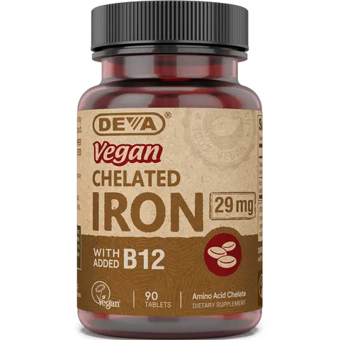Deva, Vegan, Chelated Iron, 29 mg, 90 Tablets – image 2