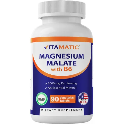 Vitamatic Magnesium Malate 2000mg | 90 Veg Tablets | B6 for Maximum Absorption – image 2