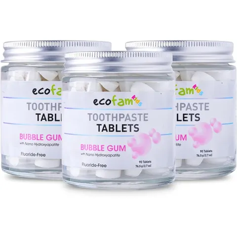 Toothpaste Tablets – Bubblegum | Nano Hydroxyapatite Chewable | Fluoride Free | 90 Tabs – image 2
